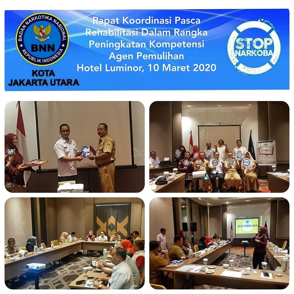Rakor Pasca Rehabilitasi dalam rangka peningkatan kemampuan Agen Pemulihan di Wilayah Jakarta Utara Rakor Pasca Rehabilitasi dalam rangka peningkatan kemampuan Agen Pemulihan di Wilayah Jakarta Utara