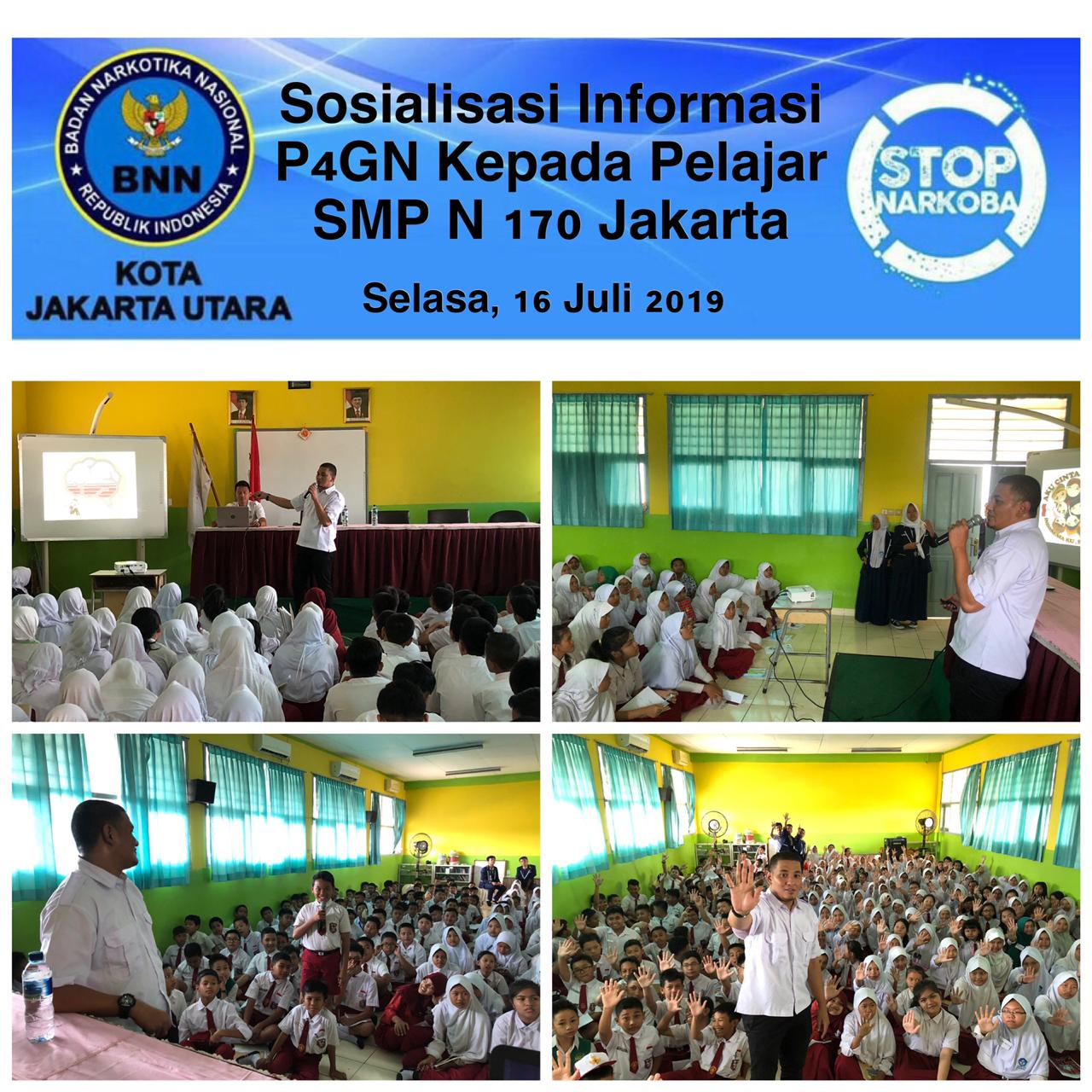 Sosialisasi Informasi P4GN Kepada Pelajar SMPN 170 Jakarta Selasa, 16 Juli 2019 Sosialisasi Informasi P4GN Kepada Pelajar SMPN 170 Jakarta Selasa, 16 Juli 2019