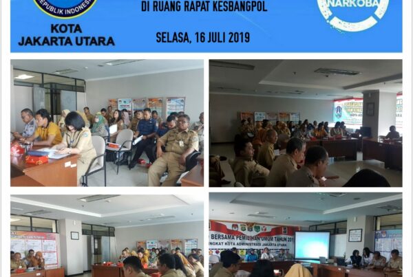 Rapat Evaluasi Rencana Aksi P4GN Menindaklanjuti Instruksi Walikota no. 11 Th.2019 Mengenai Rencana Aksi P4GN di Pemerintahan Kota Jakarta Utara Selasa, 16 Juli 2019