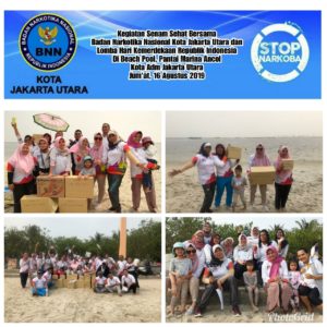 Kegiatan Senam Sehat Bersama dan Badan Narkotika Nasional Kota Jakarta Utara Lomba Hari Kemerdekaan Republik Indonesia Di Beach Pool, Pantai Marina Ancol Kota Adm Jakarta Utara Jum'at, 16 Agustus 2019