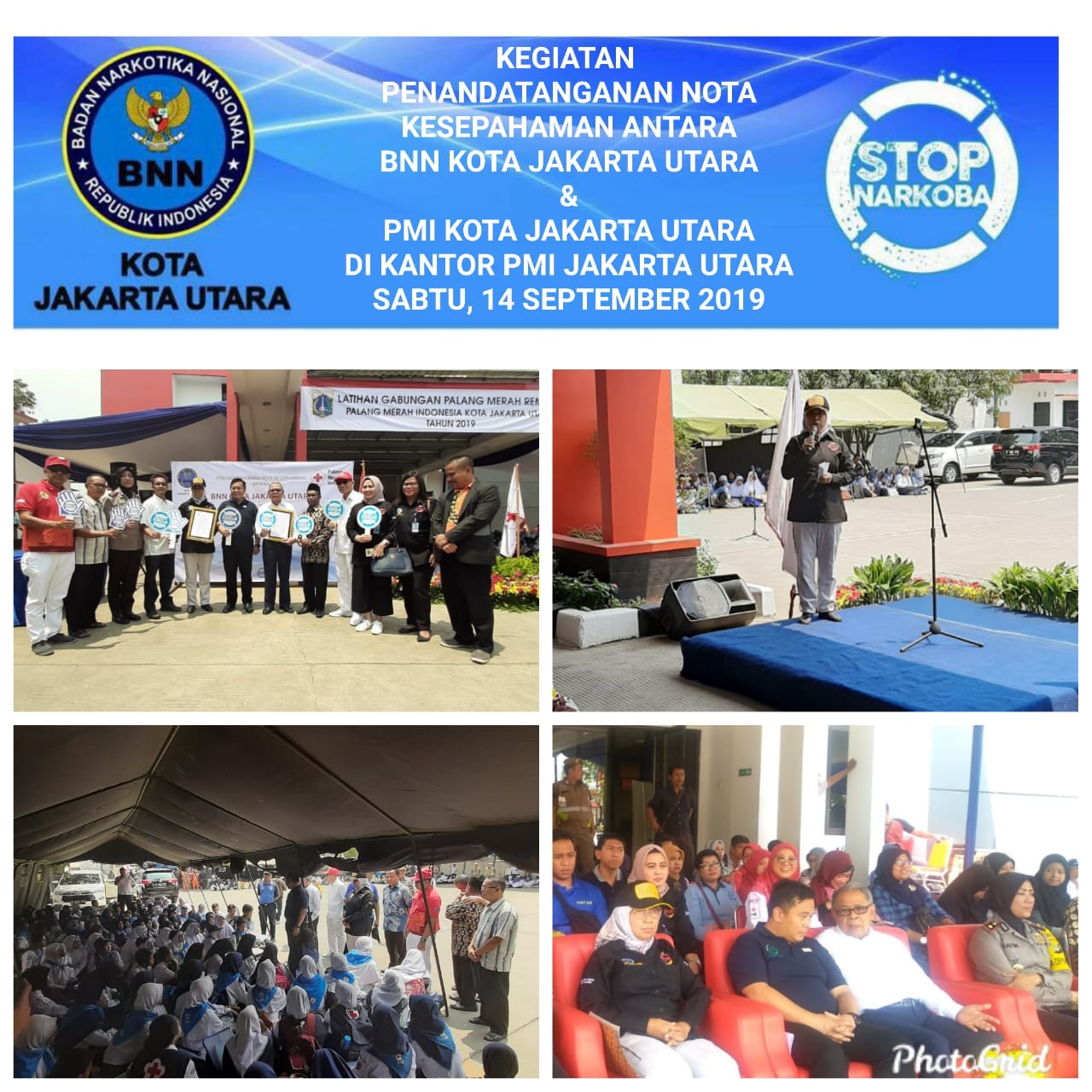 Penandatanganan Nota Kesepahaman antara BNN Kota Jakarta Utara dengan PMI Kota Jakarta Utara Penandatanganan Nota Kesepahaman antara BNN Kota Jakarta Utara dengan PMI Kota Jakarta Utara