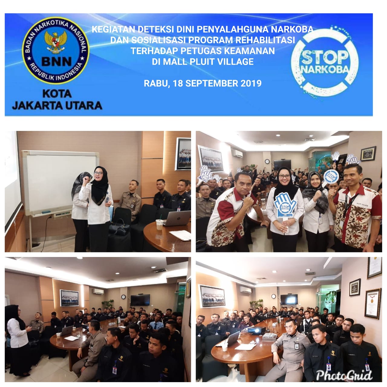 Deteksi Dini Penyalahguna Narkoba dan Sosialisasi Program Rehabilitasi Terhadap Petugas Keamanan di Mall Pluit Village Deteksi Dini Penyalahguna Narkoba dan Sosialisasi Program Rehabilitasi Terhadap Petugas Keamanan di Mall Pluit Village