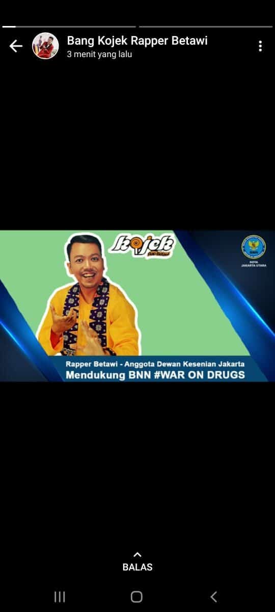 Kojek Rapper Betawi Dukung BNNK JAKUT War On Drugs Kojek Rapper Betawi Dukung BNNK JAKUT War On Drugs