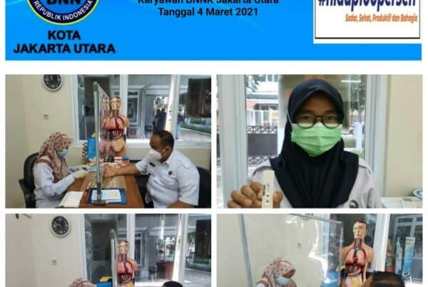 Pemeriksaan Rapid Tes Antibodi Covid-19 bagi Karyawan BNN Kota Jakarta Utara