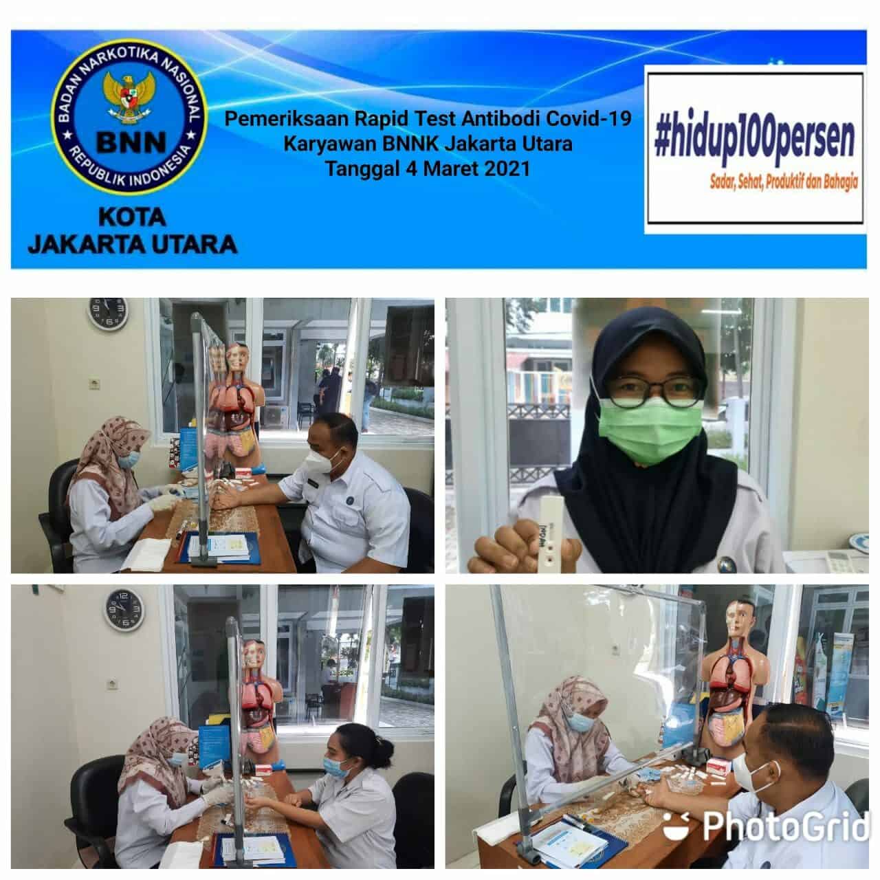 Pemeriksaan Rapid Tes Antibodi Covid-19 bagi Karyawan BNN Kota Jakarta Utara Pemeriksaan Rapid Tes Antibodi Covid-19 bagi Karyawan BNN Kota Jakarta Utara