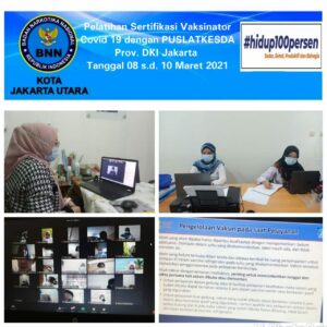 Pelatihan Sertifikasi Vaksinator Covid 19 dengan PUSLATKESDA Prov. DKI Jakarta melalui Zoominar
