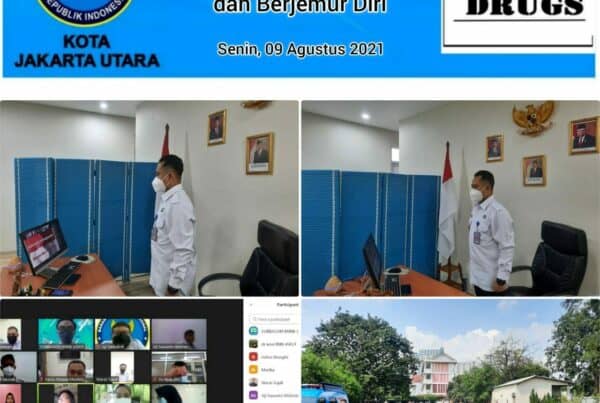 ViCon Rapim BNN RI dan Apel Pagi Virtual BNN Kota Jakarta Utara serta Kegiatan Berjemur Diri