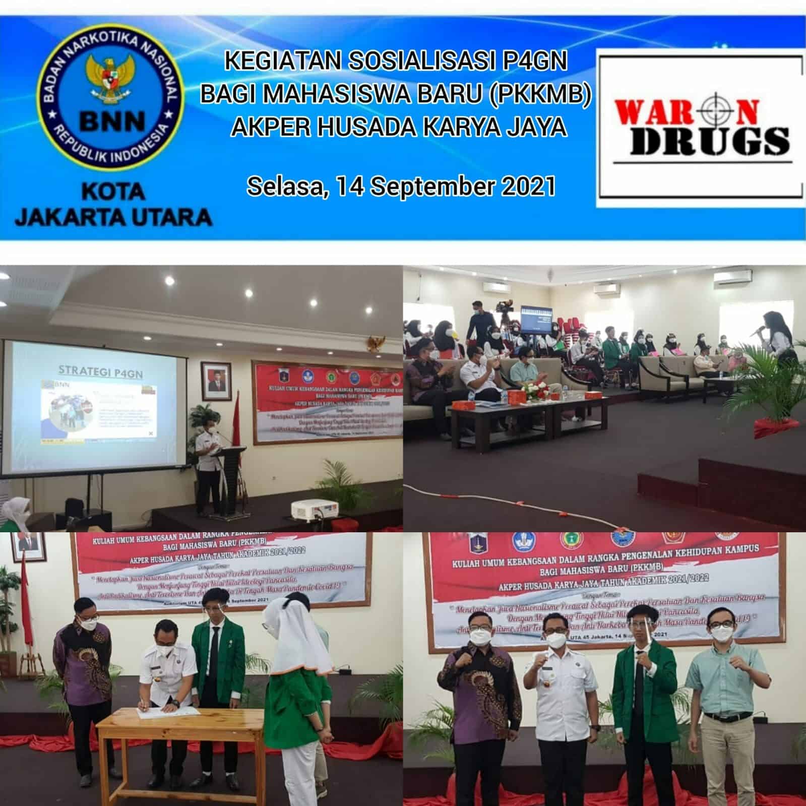 Kegiatan Sosialisasi P4GN bagi Mahasiswa Baru (PKKMB) Akper Husada Karya Jaya Kegiatan Sosialisasi P4GN bagi Mahasiswa Baru (PKKMB) Akper Husada Karya Jaya
