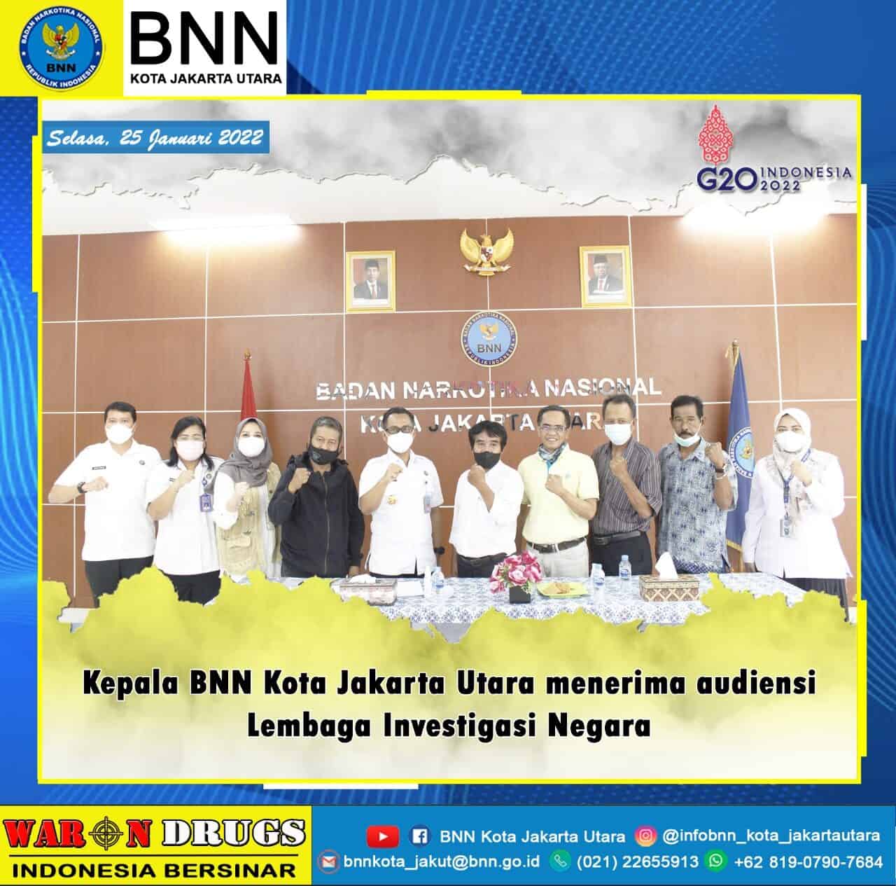 Kepala BNN Kota Jakarta Utara Terima Audiensi Lembaga Investigasi Negara Kepala BNN Kota Jakarta Utara Terima Audiensi Lembaga Investigasi Negara
