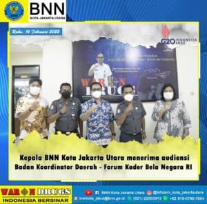 Kepala BNN Kota Jakarta Utara Menerima Audiensi Badan Koordinator Daerah Forum Kader Bela Negara Republik Indonesia,