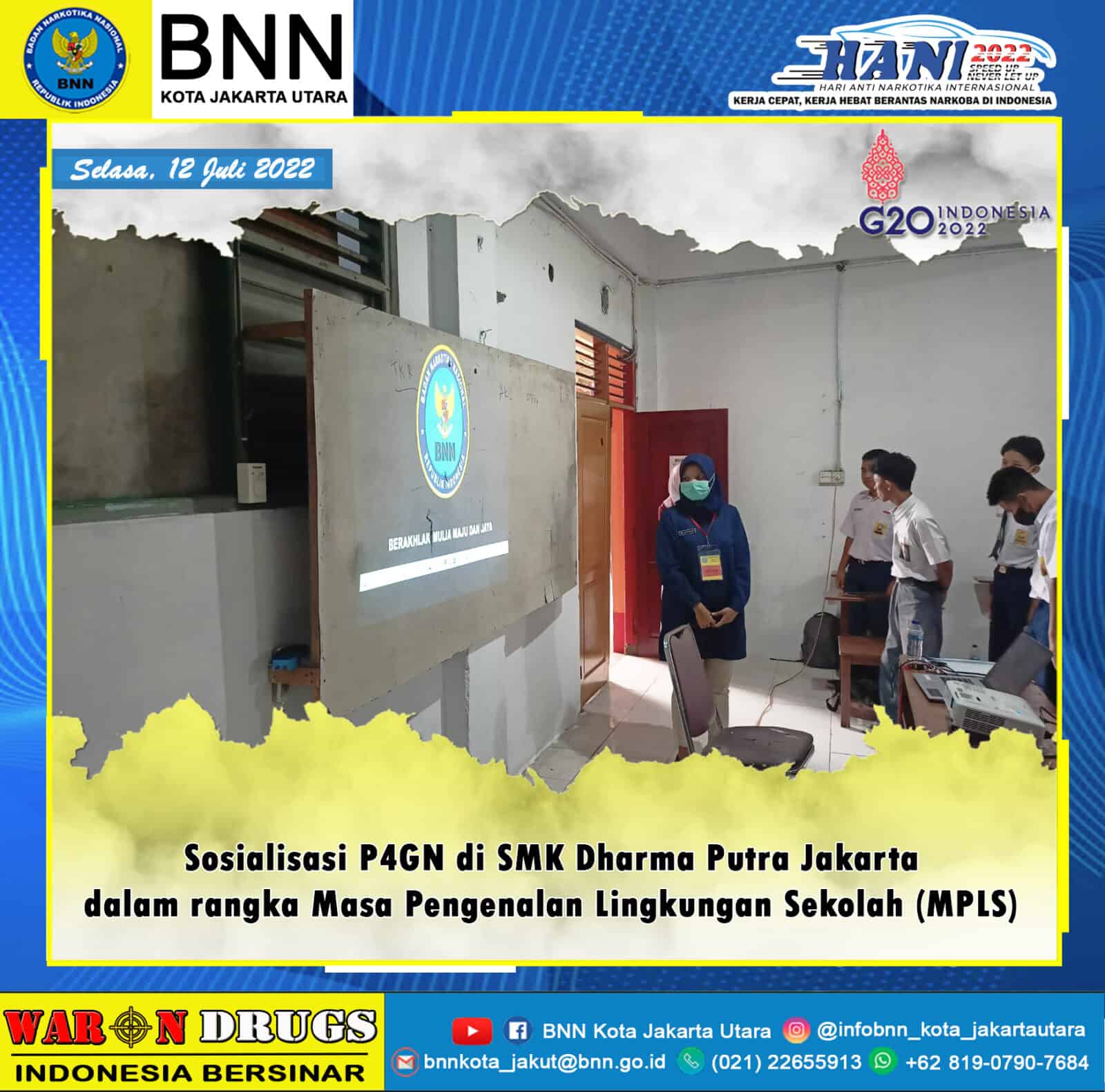 Pelajar SMK Dharma Putra Jakarta mendapat sosialisai P4GN oleh BNN Kota Jakarta Utara Konsep Otomatis