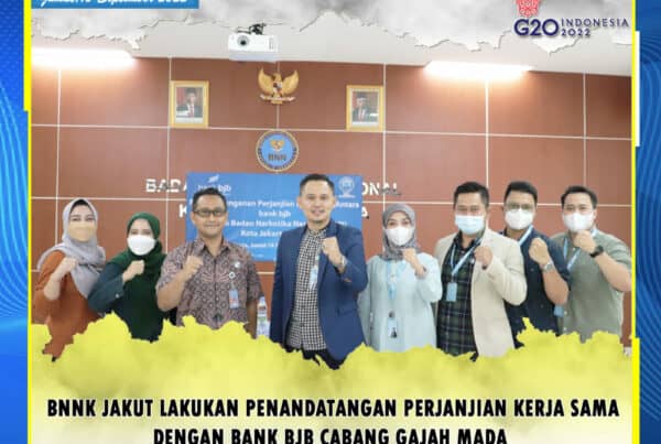 BNN Kota Jakarta Utara lakukan penandatanganan Perjanjian Kerjasama dengan BANK BJB Cabang Gajah Mada
