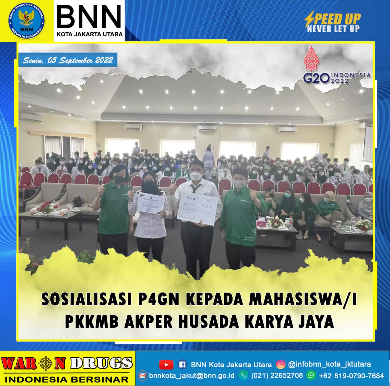 Peserta PKKMB Akper Husada Karya Jaya mendapat Sosialisasi P4GN Konsep Otomatis
