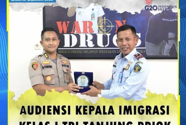 Kunjungan  Kepala Imigrasi Kelas 1 TPI Tanjung  Priok di Kantor BNN Kota Jakarta Utara