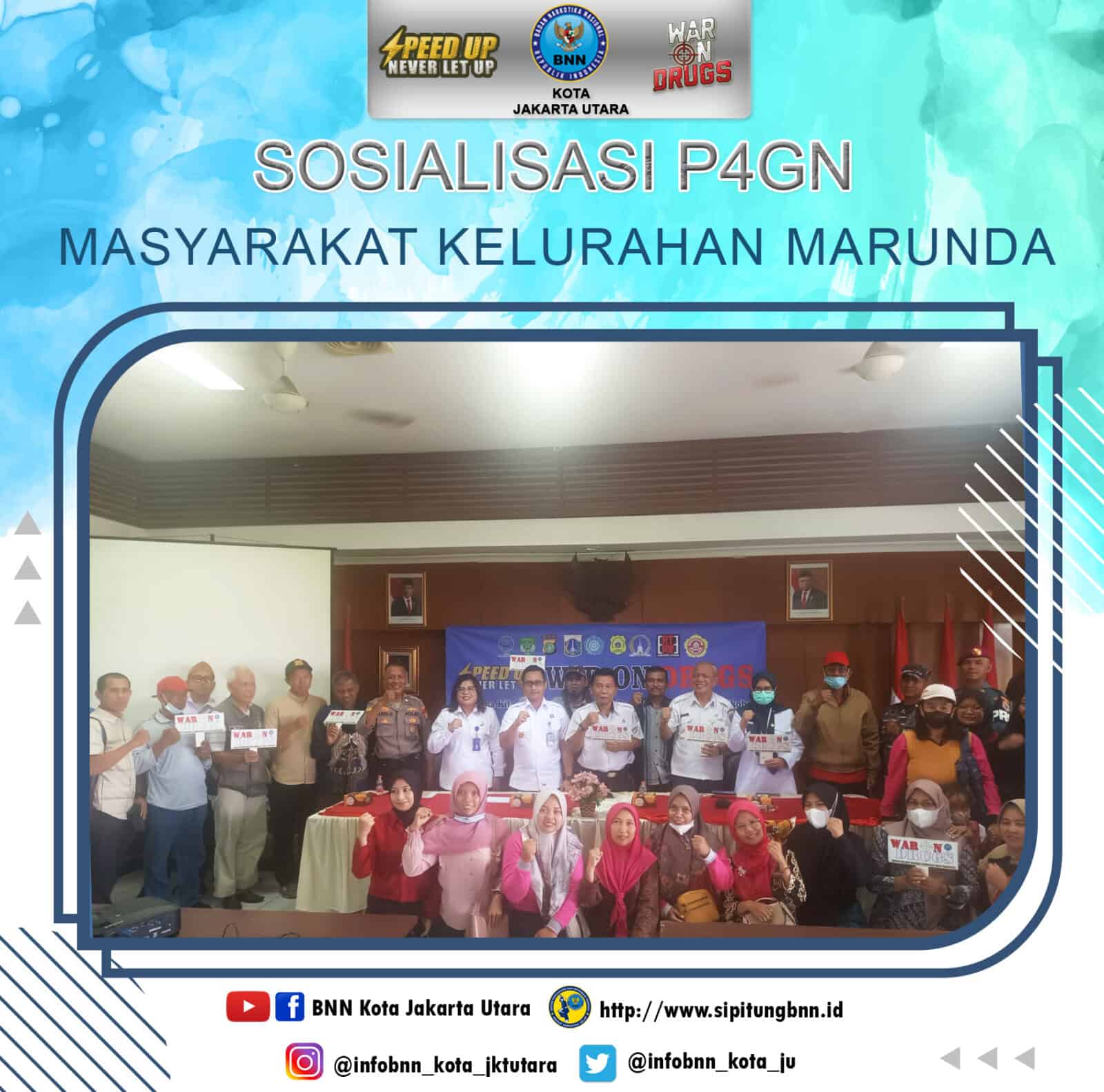 Akselerasi dari Pemerintah Kota Jakarta Utara dalam rangka program Kelurahan Bersinar, BNNK JAKUT lakukan sosialisai P4GN di kelurahan Marunda Konsep Otomatis