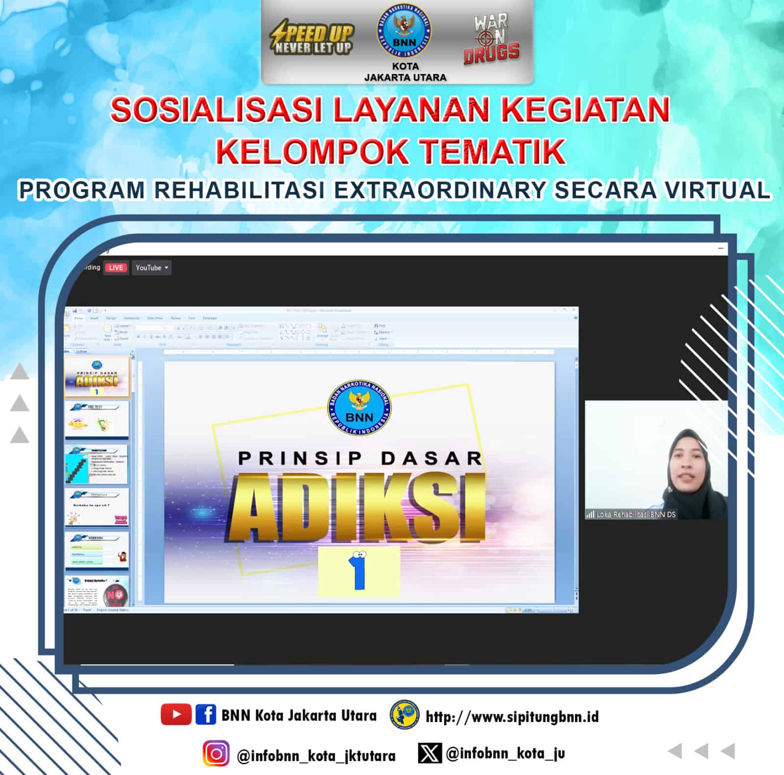 SOSIALISASI LAYANAN KEGIATAN KELOMPOK TEMATIK PROGRAM REHABILITASI EXTRAORDINARY SECARA VIRTUAL SOSIALISASI LAYANAN KEGIATAN KELOMPOK TEMATIK PROGRAM REHABILITASI EXTRAORDINARY SECARA VIRTUAL