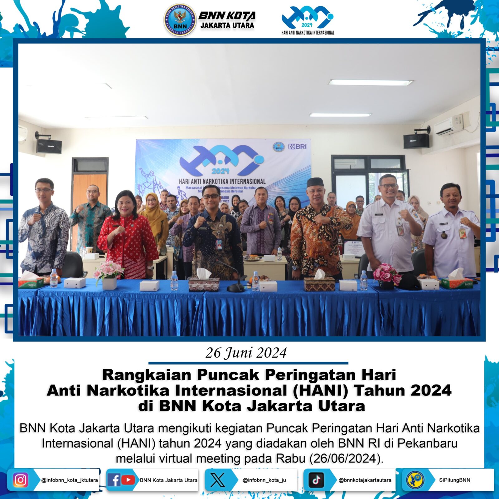 PERINGATN HANI TAHUN 2024 BNN KOTA JAKARTA UTARA