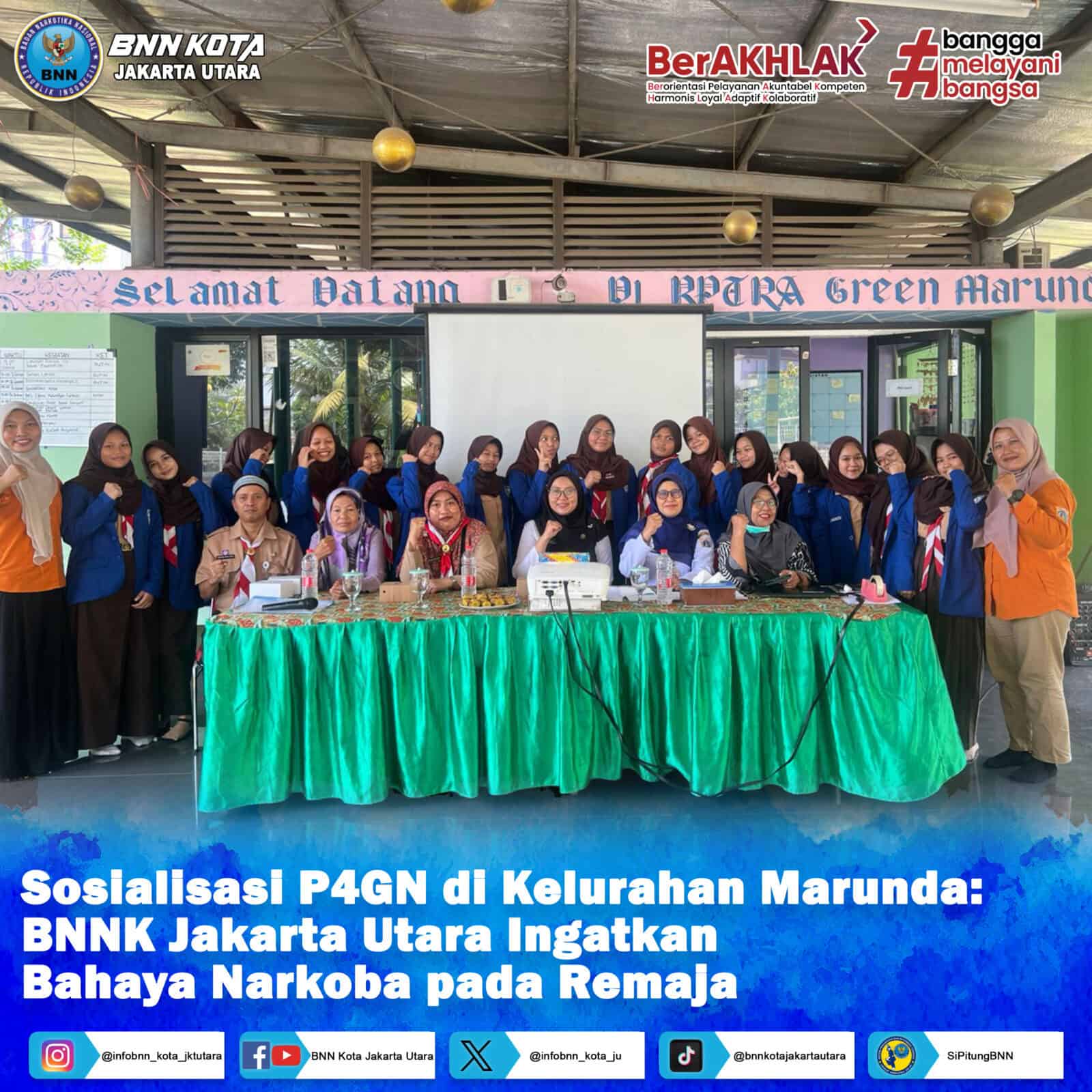 Sosialisasi P4GN di Kelurahan Marunda : BNNK Jakarta Utara Ingatkan Bahaya Narkoba pada Remaja Konsep Otomatis