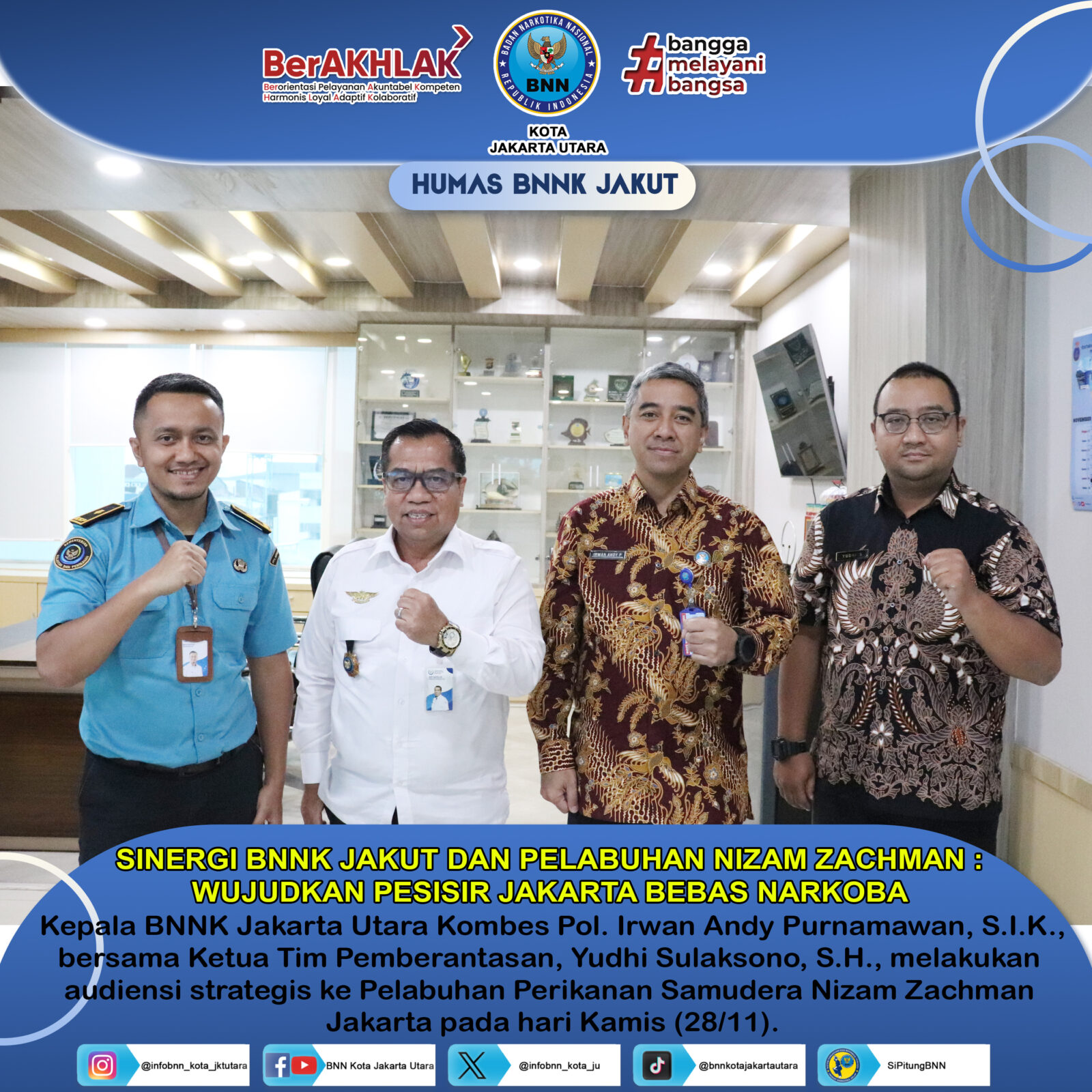 SINERGI BNNK JAKUT DAN PELABUHAN NIZAM ZACHMAN: WUJUDKAN PESISIR JAKARTA BEBAS NARKOBA
