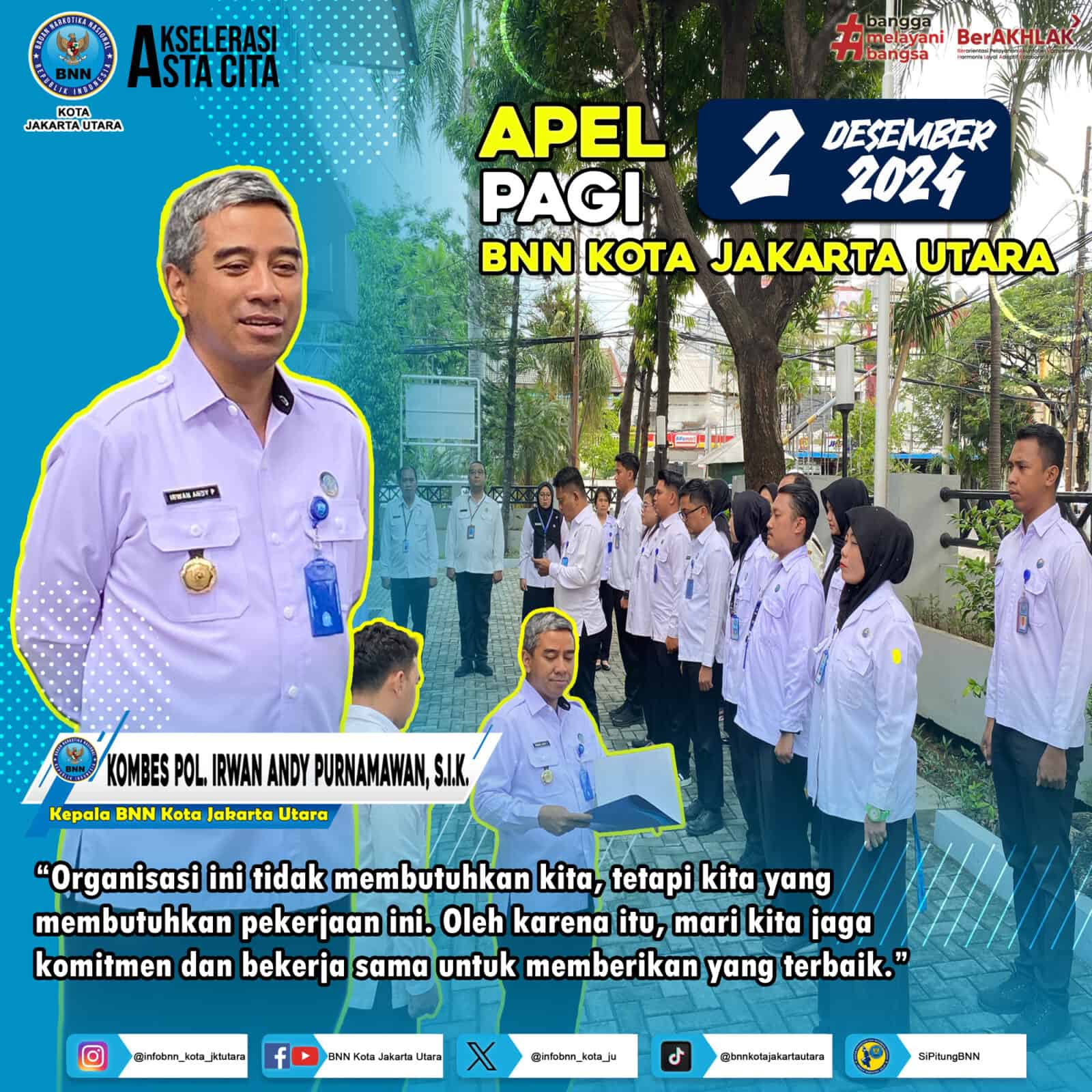 Semangat Baru di Awal Pekan: Kepala BNNK Jakut Apresiasi Kinerja Pegawai Semangat Baru di Awal Pekan: Kepala BNNK Jakut Apresiasi Kinerja Pegawai