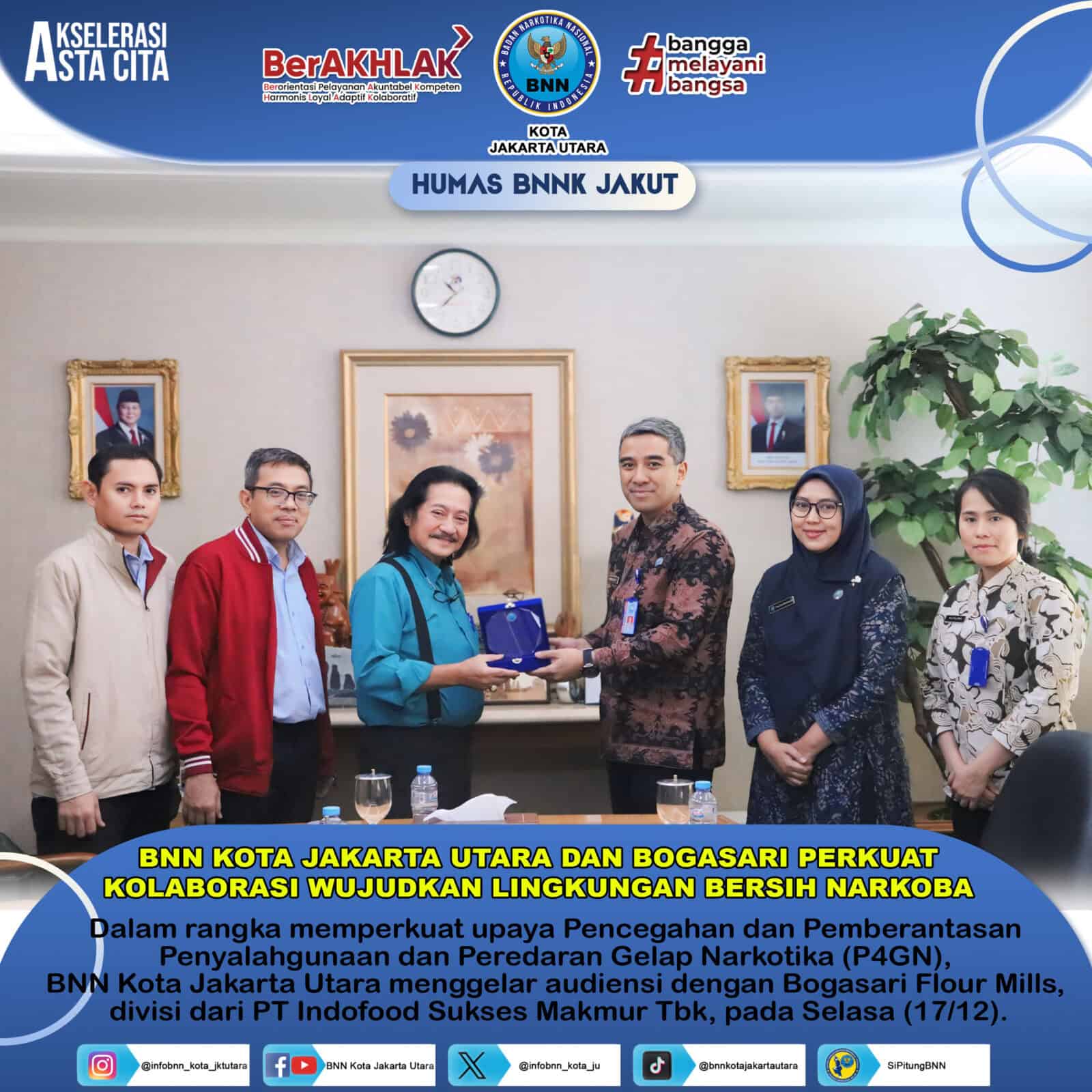 BNN KOTA JAKARTA UTARA DAN BOGASARI PERKUAT KOLABORASI WUJUDKAN LINGKUNGAN BERSIH NARKOBA BNN KOTA JAKARTA UTARA DAN BOGASARI PERKUAT KOLABORASI WUJUDKAN LINGKUNGAN BERSIH NARKOBA